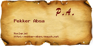 Pekker Absa névjegykártya
